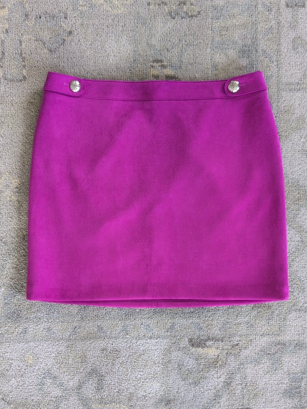WHBM Suede Magenta Mini Skirt